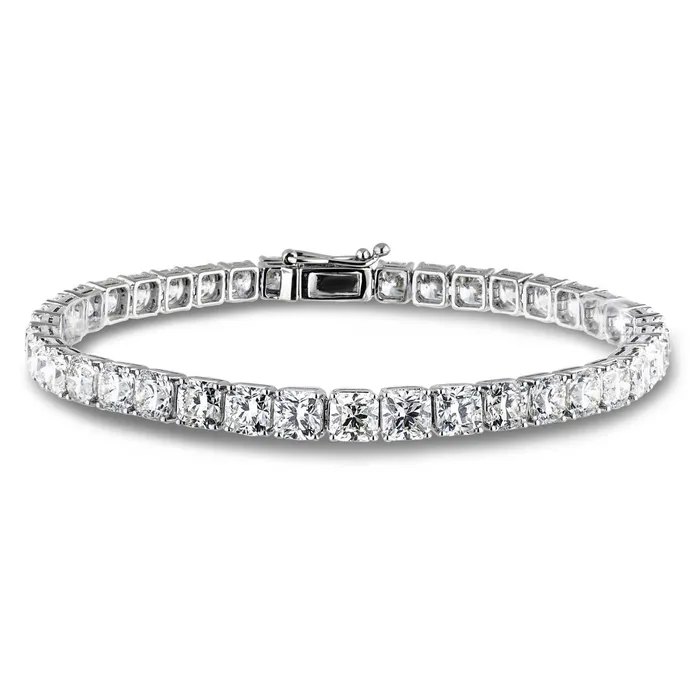 Bracelets GB Sparkling Cushion Cut Natural Earth Mined Diamonds Tennis Bracelet WG 14K 20 Carats Bracelets GB Sparkling Cushion Cut Natural Earth Mined Diamonds Tennis Bracelet WG 14K 20 Carats