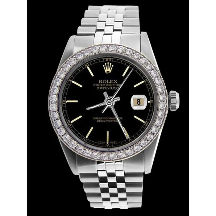 Bracelets GB Ss Rolex Jubilee Bracelet Datejust Gents Rolex Black Stick Dial QUICK SET Bracelets GB Ss Rolex Jubilee Bracelet Datejust Gents Rolex Black Stick Dial QUICK SET