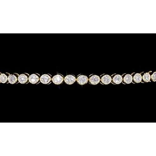 Bracelets GB Women Natural Earth Mined Diamond Bracelet 5 Carats Bezel Set Yellow Gold New Bracelets GB Women Natural Earth Mined Diamond Bracelet 5 Carats Bezel Set Yellow Gold New