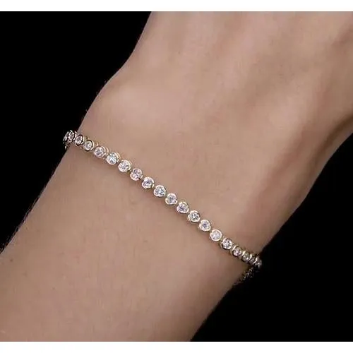 Bracelets GB Women Natural Earth Mined Diamond Bracelet 5 Carats Bezel Set Yellow Gold New Bracelets GB Women Natural Earth Mined Diamond Bracelet 5 Carats Bezel Set Yellow Gold New
