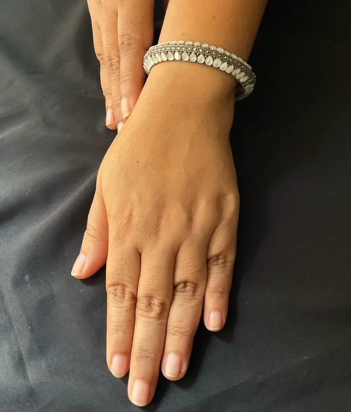 Bracelets Marcasite The Moonlit Silver Marcasite Openable Bracelet Free Size