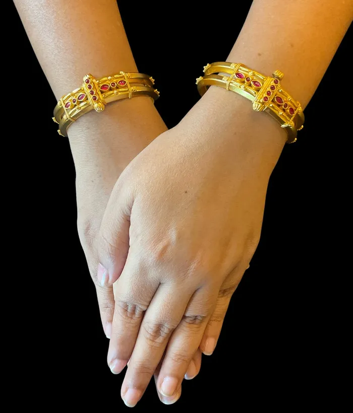 Bracelets Silversmith The Madhana Silver Coorgi 2 layer BraceletSingle Size 22242628 Bracelets Silversmith The Madhana Silver Coorgi 2 layer BraceletSingle Size 22242628