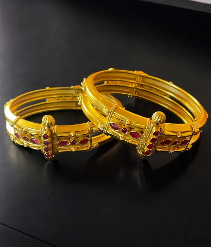 Bracelets Silversmith The Madhana Silver Coorgi 2 layer BraceletSingle Size 22242628