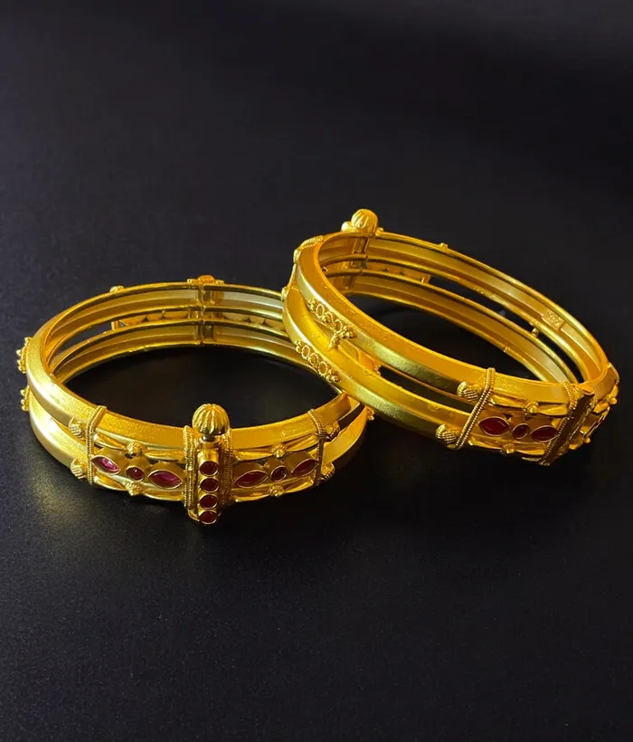 Bracelets Silversmith The Madhana Silver Coorgi 2 layer BraceletSingle Size 22242628