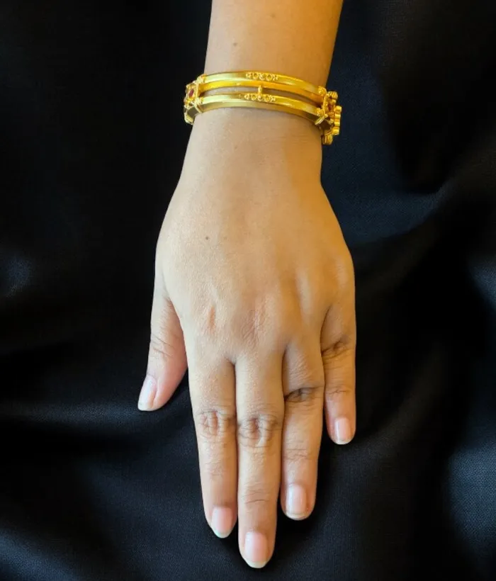 Bracelets Silversmith The Madhana Silver Coorgi 2 layer BraceletSingle Size 22242628