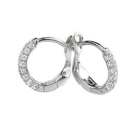 Earrings GB 3 Ct Round Cut Natural Earth Mined Diamond Hoop Earring 14K White Gold Earrings GB 3 Ct Round Cut Natural Earth Mined Diamond Hoop Earring 14K White Gold