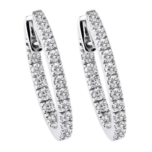 Earrings GB 480 Ct F Vvs1 Round Cut Real Natural Earth Mined Diamonds Lady Hoop Earrings 14K White Gold Earrings GB 480 Ct F Vvs1 Round Cut Real Natural Earth Mined Diamonds Lady Hoop Earrings 14K White Gold