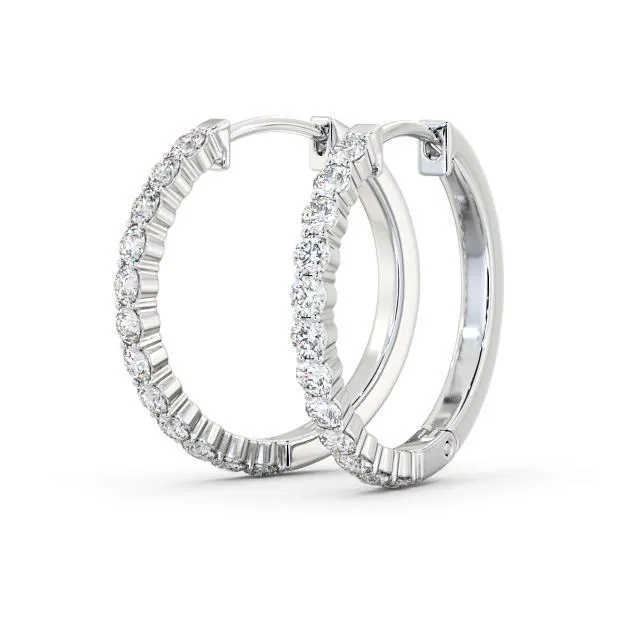 Earrings GB 4 Carat Natural Earth Mined Diamond Hoop Earrings