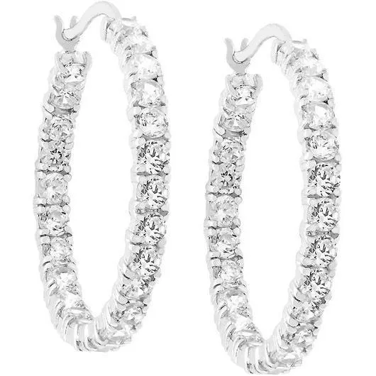 Earrings GB White Gold 14K Lady Hoop Earrings 480 Carats Sparkling Natural Earth Mined Diamonds Earrings GB White Gold 14K Lady Hoop Earrings 480 Carats Sparkling Natural Earth Mined Diamonds