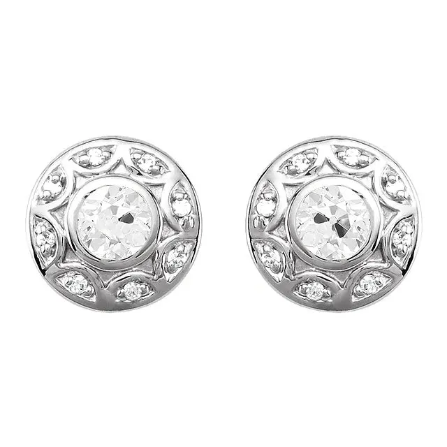 Earrings HarryChadEntcom Antique Style Mined Diamond Earrings 325 Ct Old Cut White Gold Studs Earrings HarryChadEntcom Antique Style Mined Diamond Earrings 325 Ct Old Cut White Gold Studs