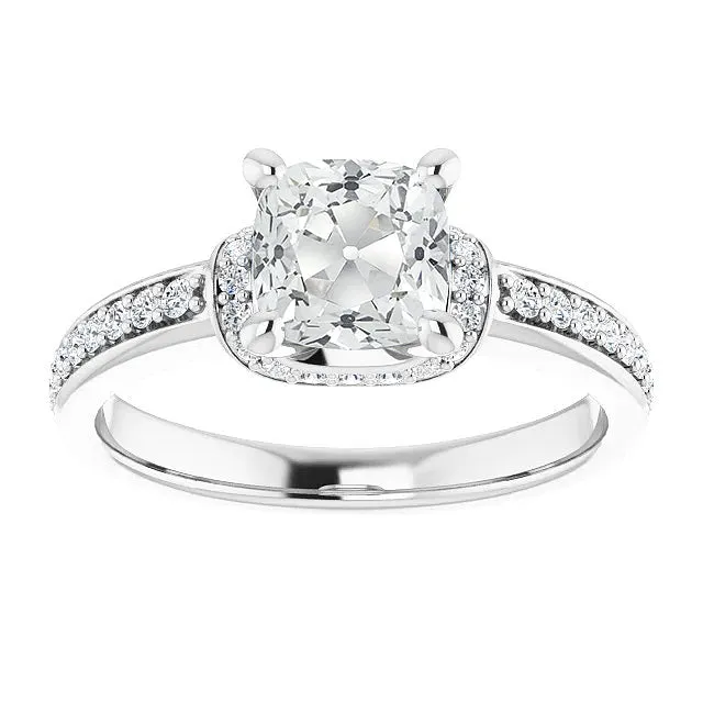 Engagement Ring With Accents Cushion Old Cut Natural Earth Mined Diamond 750 Carats HarryChadEntcom Rings Engagement Ring With Accents Cushion Old Cut Natural Earth Mined Diamond 750 Carats HarryChadEntcom Rings