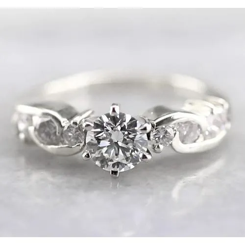 Engagement Round Real Natural Earth Mined Diamond Ring 150 Carats White Gold 14K GB Rings Engagement Round Real Natural Earth Mined Diamond Ring 150 Carats White Gold 14K GB Rings