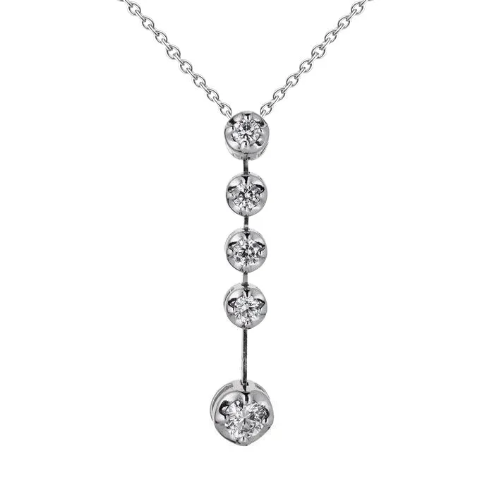 Five Stone Round Cut Natural Earth Mined Diamond Pendant Necklace 30 Carat White Gold 14K GB Necklaces Five Stone Round Cut Natural Earth Mined Diamond Pendant Necklace 30 Carat White Gold 14K GB Necklaces