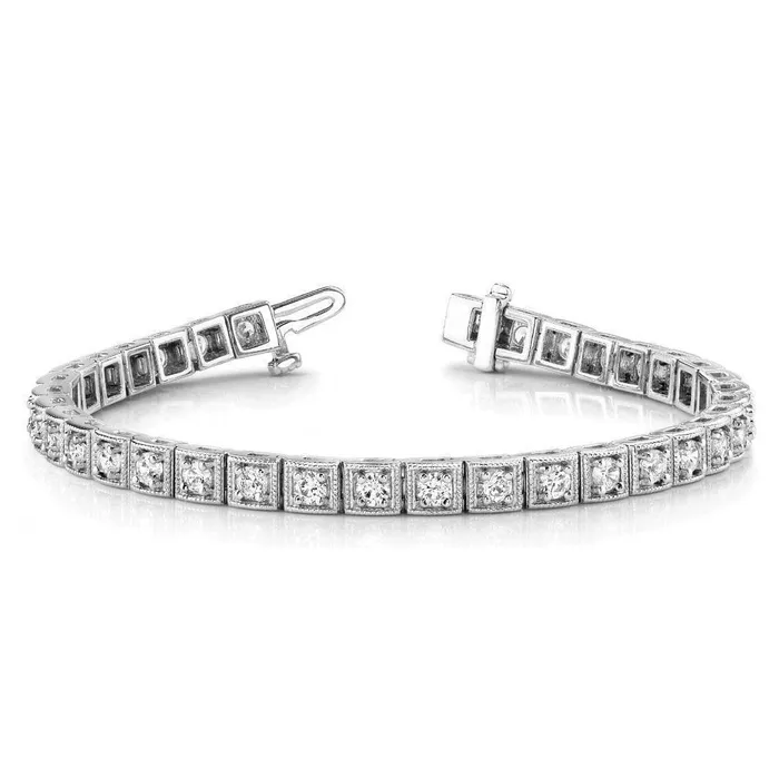 GB 350 Carats Round Real Natural Earth Mined Diamond Tennis Bracelet 35 Stones White Gold 14K Bracelets GB 350 Carats Round Real Natural Earth Mined Diamond Tennis Bracelet 35 Stones White Gold 14K Bracelets