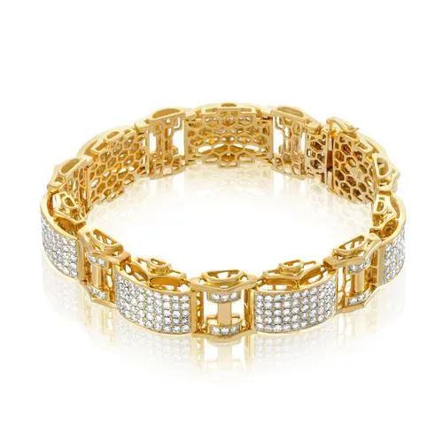 GB Bracelets 12 Carats Men Round Cut Natural Earth Mined Diamond Bracelet Yellow Gold 14K GB Bracelets 12 Carats Men Round Cut Natural Earth Mined Diamond Bracelet Yellow Gold 14K