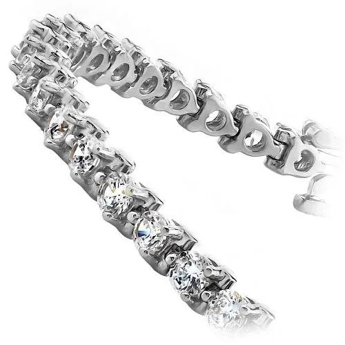 GB Bracelets Three Round Natural Earth Mined Diamond Tennis Bracelet White Gold Fine Jewelry 8 Ct GB Bracelets Three Round Natural Earth Mined Diamond Tennis Bracelet White Gold Fine Jewelry 8 Ct