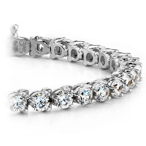 GB Bracelets Three Round Natural Earth Mined Diamond Tennis Bracelet White Gold Fine Jewelry 8 Ct GB Bracelets Three Round Natural Earth Mined Diamond Tennis Bracelet White Gold Fine Jewelry 8 Ct