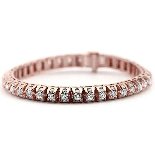 GB Bracelets White Natural Earth Mined Diamond Tennis Bracelet 635 Carats Women Rose Gold 14K GB Bracelets White Natural Earth Mined Diamond Tennis Bracelet 635 Carats Women Rose Gold 14K