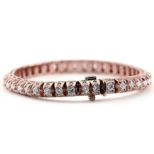 GB Bracelets White Natural Earth Mined Diamond Tennis Bracelet 635 Carats Women Rose Gold 14K GB Bracelets White Natural Earth Mined Diamond Tennis Bracelet 635 Carats Women Rose Gold 14K