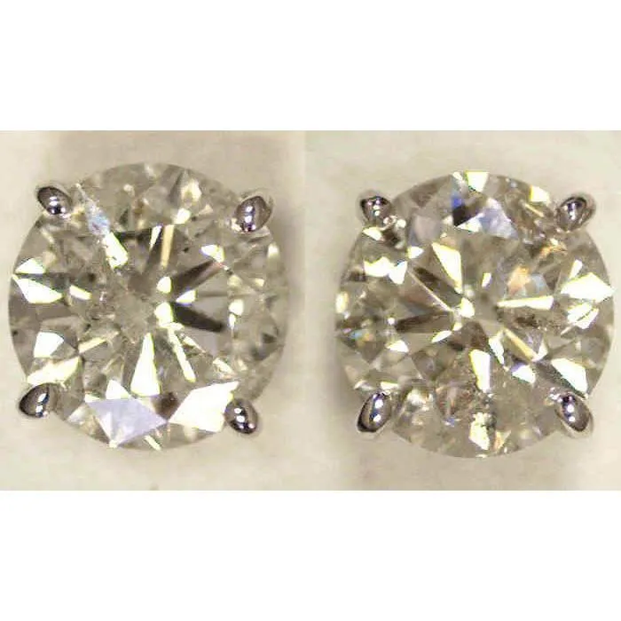 GB Earrings 6 Ct Big Natural Earth Mined Diamonds Stud Earrings White Gold New G SI1 GB Earrings 6 Ct Big Natural Earth Mined Diamonds Stud Earrings White Gold New G SI1