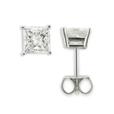 GB Earrings Princess Cut 450 Carats Natural Earth Mined Diamonds Lady Studs Earrings Gold GB Earrings Princess Cut 450 Carats Natural Earth Mined Diamonds Lady Studs Earrings Gold