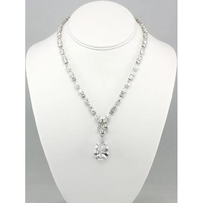 GB Necklaces Pear Round Marquise Natural Earth Mined Diamond Necklace 20 Carats GB Necklaces Pear Round Marquise Natural Earth Mined Diamond Necklace 20 Carats