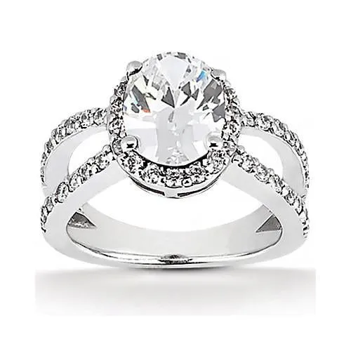 GB Oval Cut Natural Earth Mined Diamond Engagement Women Halo Ring 166 Carat White Gold Rings GB Oval Cut Natural Earth Mined Diamond Engagement Women Halo Ring 166 Carat White Gold Rings
