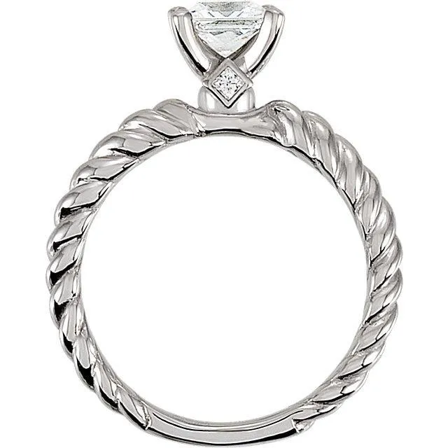 GB Rings 150 Carat Princess Natural Earth Mined Diamond Twisted Rope Style Shank Solitaire Ring GB Rings 150 Carat Princess Natural Earth Mined Diamond Twisted Rope Style Shank Solitaire Ring
