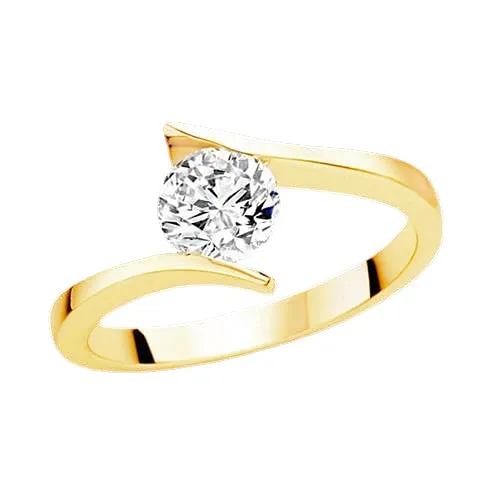 GB Rings 201 Ct Round Cut Natural Earth Mined Diamond Solitaire Ring Yellow Gold 14K GB Rings 201 Ct Round Cut Natural Earth Mined Diamond Solitaire Ring Yellow Gold 14K