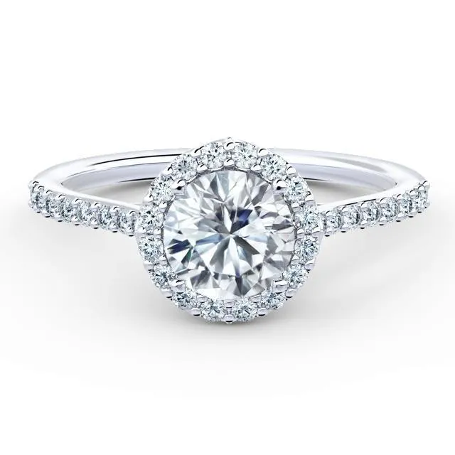 GB Rings 260 Carats Natural Earth Mined Diamonds Engagement Halo Ring