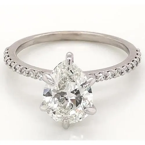 GB Rings 2 Carats Natural Earth Mined Diamond Ring Women White Gold 14K Solitaire With Accent GB Rings 2 Carats Natural Earth Mined Diamond Ring Women White Gold 14K Solitaire With Accent