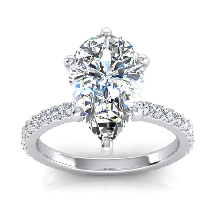 GB Rings 2 Carats Natural Earth Mined Diamond Ring Women White Gold 14K Solitaire With Accent GB Rings 2 Carats Natural Earth Mined Diamond Ring Women White Gold 14K Solitaire With Accent