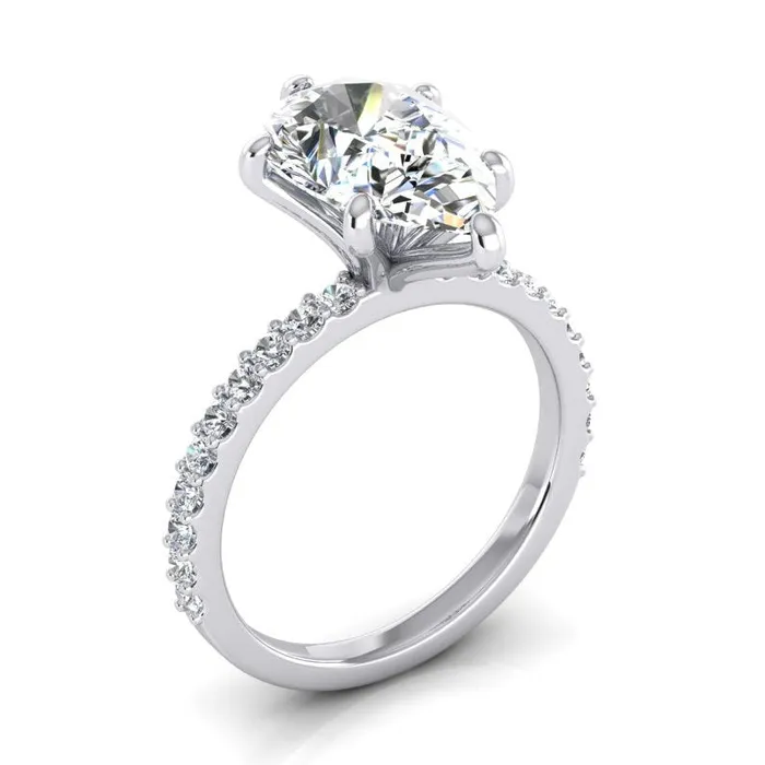 GB Rings 2 Carats Natural Earth Mined Diamond Ring Women White Gold 14K Solitaire With Accent GB Rings 2 Carats Natural Earth Mined Diamond Ring Women White Gold 14K Solitaire With Accent