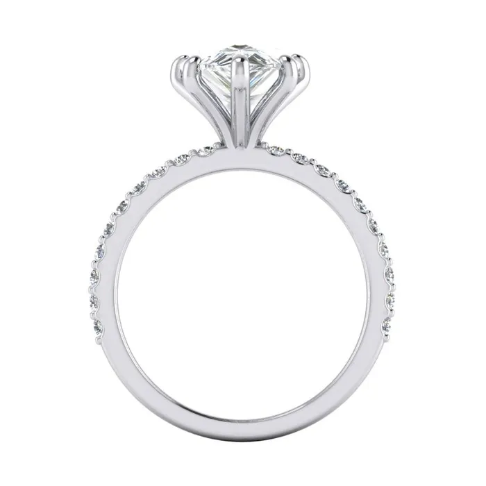 GB Rings 2 Carats Natural Earth Mined Diamond Ring Women White Gold 14K Solitaire With Accent GB Rings 2 Carats Natural Earth Mined Diamond Ring Women White Gold 14K Solitaire With Accent