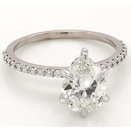 GB Rings 2 Carats Natural Earth Mined Diamond Ring Women White Gold 14K Solitaire With Accent GB Rings 2 Carats Natural Earth Mined Diamond Ring Women White Gold 14K Solitaire With Accent