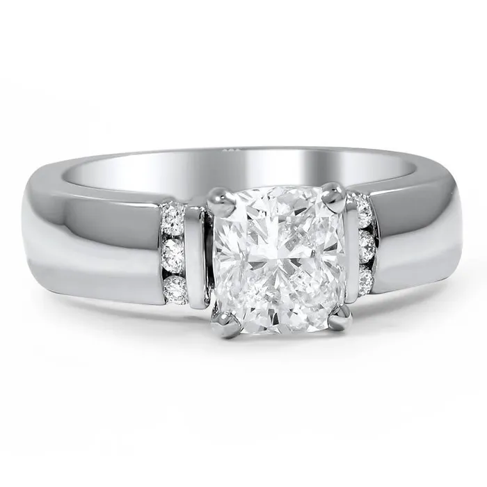 GB Rings Cushion Round Cut 280 Carats Natural Earth Mined Diamond Accented Ring White Gold 14K GB Rings Cushion Round Cut 280 Carats Natural Earth Mined Diamond Accented Ring White Gold 14K