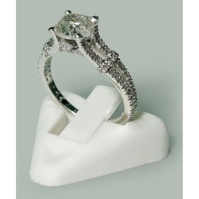 GB Rings Cushion Round Natural Earth Mined Diamond Engagement Ring 190 Carat Split Shank New