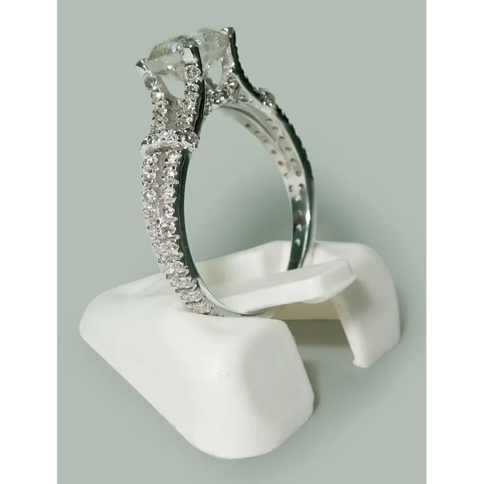 GB Rings Cushion Round Natural Earth Mined Diamond Engagement Ring 190 Carat Split Shank New