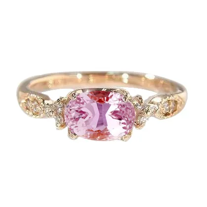GB Rings Oval Kunzite With Round Natural Earth Mined Diamonds 2050 Carats Wedding Ring Gold 14K GB Rings Oval Kunzite With Round Natural Earth Mined Diamonds 2050 Carats Wedding Ring Gold 14K