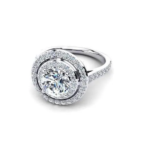 GB Rings Round Brilliant Cut 206 Carats Sparkling Natural Earth Mined Diamonds Ring White Gold GB Rings Round Brilliant Cut 206 Carats Sparkling Natural Earth Mined Diamonds Ring White Gold