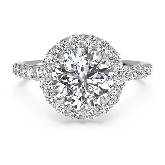 GB Rings Solitaire With Accents Round Natural Earth Mined Diamond Ring 350 Carats White Gold 14K GB Rings Solitaire With Accents Round Natural Earth Mined Diamond Ring 350 Carats White Gold 14K