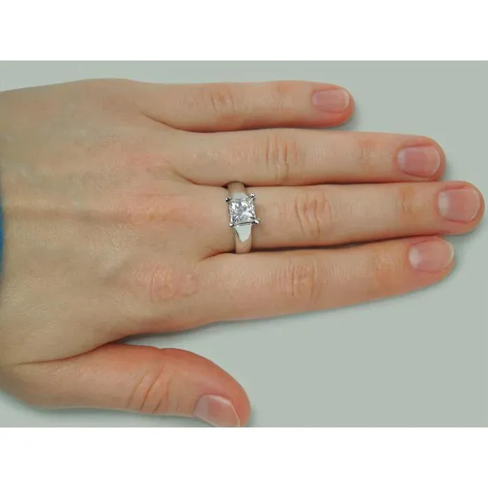 GB Rings Sparkling Princess Natural Earth Mined Diamond Solitaire Ring