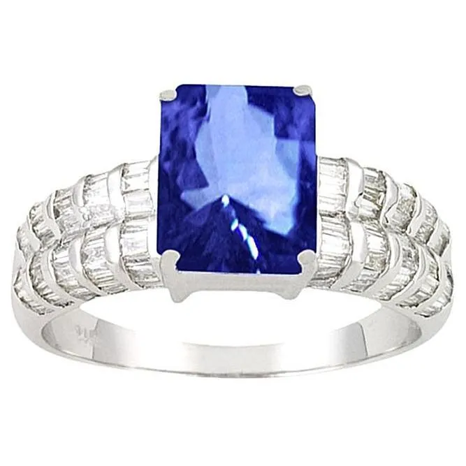 GB Rings Sri Lanka Sapphire Emerald Baguette Natural Earth Mined Diamonds White Gold Ring 751 Ct GB Rings Sri Lanka Sapphire Emerald Baguette Natural Earth Mined Diamonds White Gold Ring 751 Ct