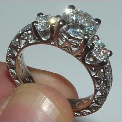 GB Rings White Gold 5K Natural Earth Mined Diamond Ring