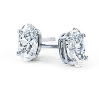 GB Solitaire Oval Cut 4 Ct Natural Earth Mined Diamonds Studs Earrings White Gold 14K Earrings GB Solitaire Oval Cut 4 Ct Natural Earth Mined Diamonds Studs Earrings White Gold 14K Earrings
