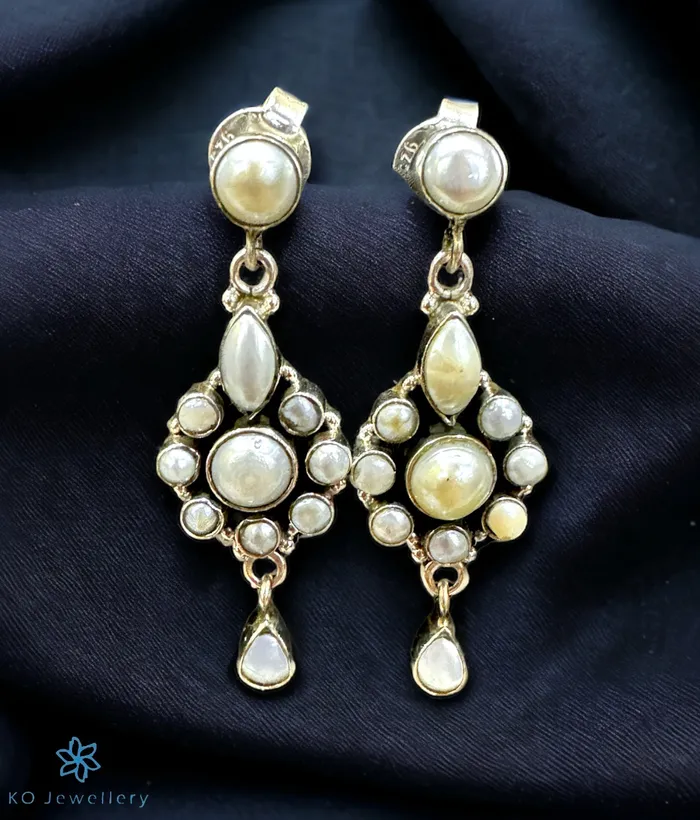 Gemstone Earrings The Susanna Silver Gemstone Earrings Pearl