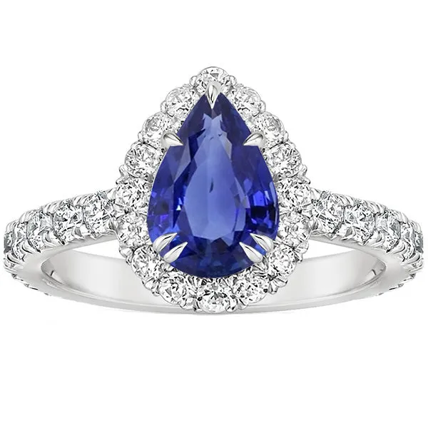 Halo Natural Earth Mined Diamond Gemstone Ring Pear Ceylon Sapphire Claw Prong Set 6 Carat HarryChadEntcom Rings Halo Natural Earth Mined Diamond Gemstone Ring Pear Ceylon Sapphire Claw Prong Set 6 Carat HarryChadEntcom Rings