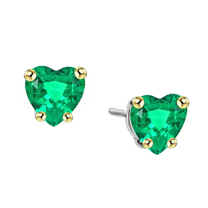 HarryChadEntcom Earrings Heart Cut Green Emerald Studs Sweetheart Earrings HarryChadEntcom Earrings Heart Cut Green Emerald Studs Sweetheart Earrings
