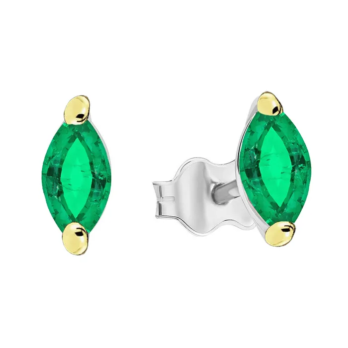 HarryChadEntcom Earrings Marquise Shape Gemstone Earrings Green Emerald Push Backs HarryChadEntcom Earrings Marquise Shape Gemstone Earrings Green Emerald Push Backs