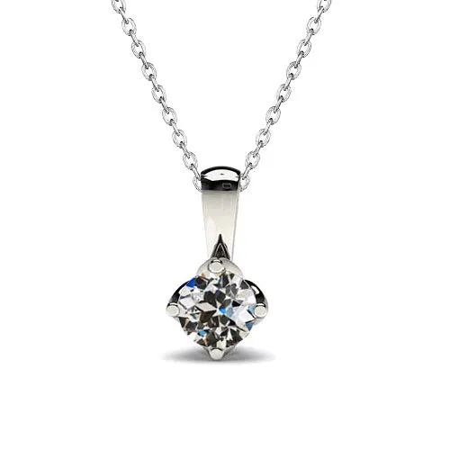 HarryChadEntcom Necklaces Gold Solitaire Genuine Diamond Pendant 1 Carat Round Old Miner HarryChadEntcom Necklaces Gold Solitaire Genuine Diamond Pendant 1 Carat Round Old Miner